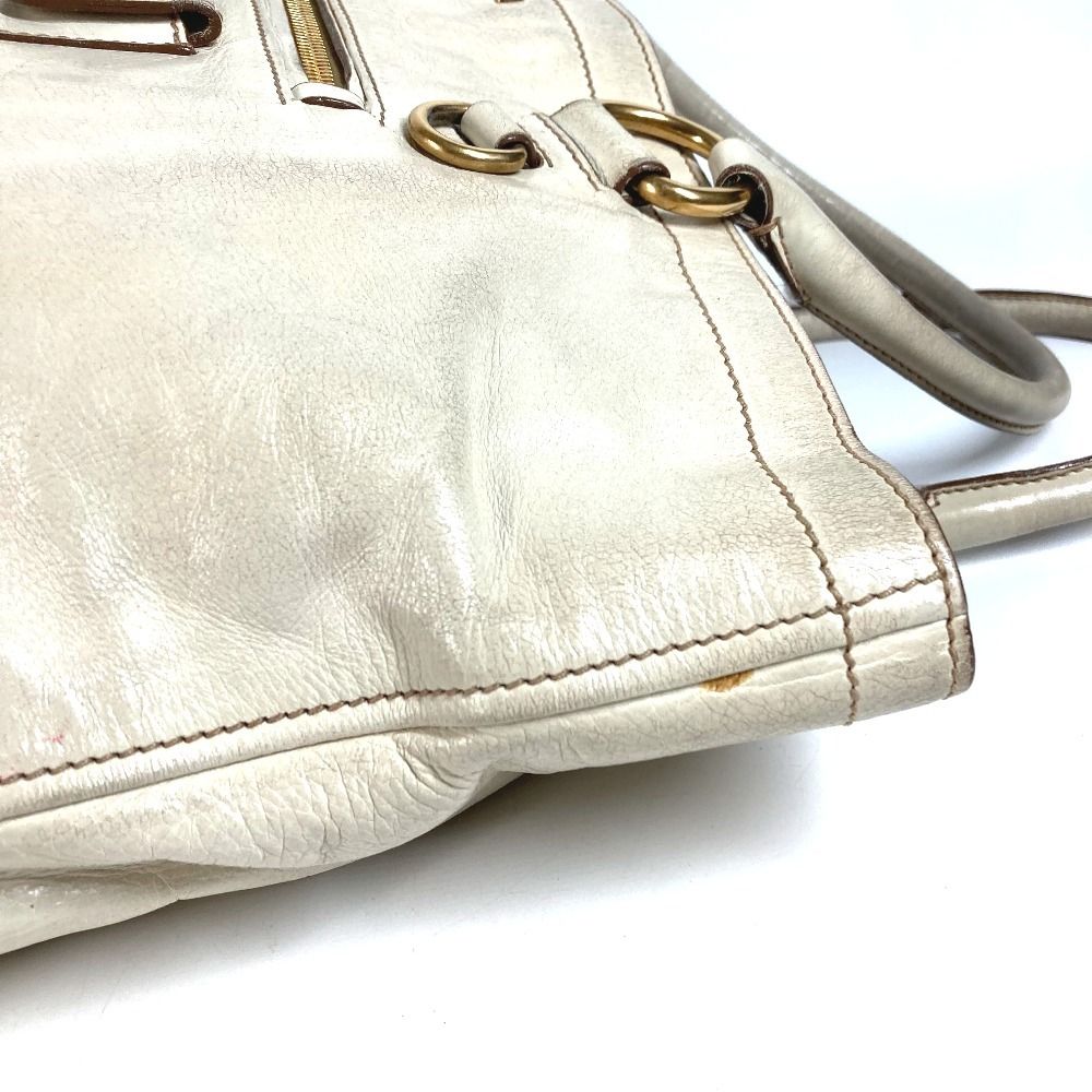 Prada Shoulder Bag Logo Leather Ivory — view 4