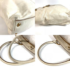 Prada Shoulder Bag Logo Leather Ivory — view 7