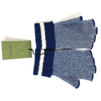 Gucci Gloves Logo GG Fingerless Cashmere Navy — view 3