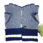 Gucci Gloves Logo GG Fingerless Cashmere Navy — view 3