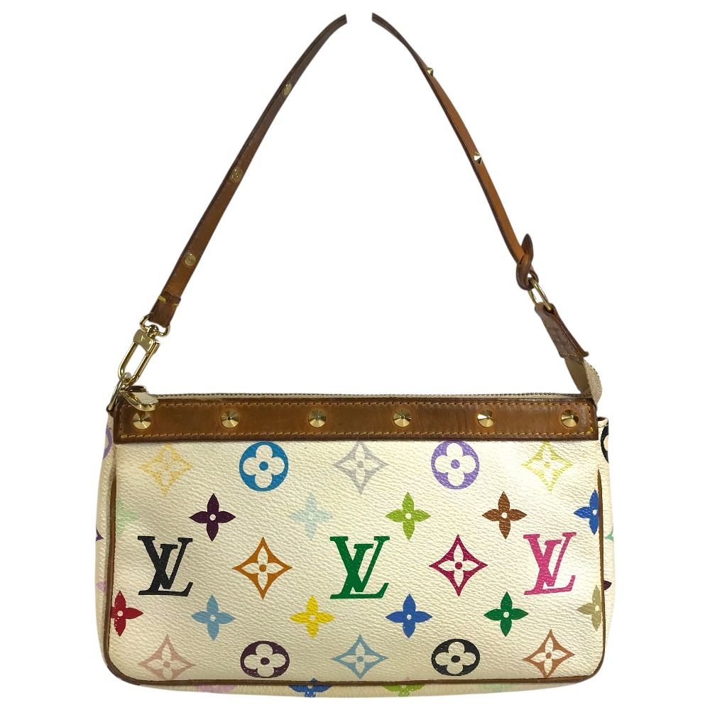 Louis Vuitton Shoulder Bag Pochette Monogram Multi Canvas Blanc White