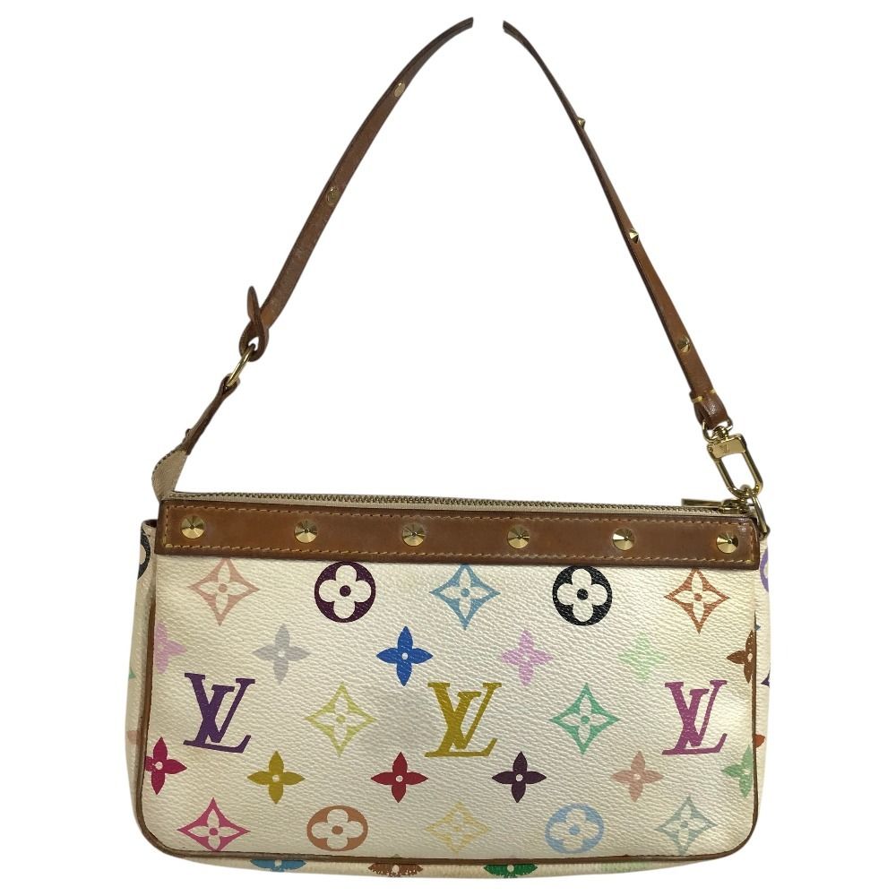 Louis Vuitton Shoulder Bag Pochette Monogram Multi Canvas Blanc White — view 2