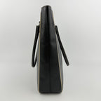 Prada Triangle Logo Tote Black Leather Vintage — view 4