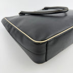 Prada Triangle Logo Tote Black Leather Vintage — view 8