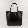 Prada Triangle Logo Tote Black Leather Vintage