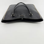 Prada Triangle Logo Tote Black Leather Vintage — view 6
