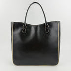 Prada Triangle Logo Tote Black Leather Vintage — view 3