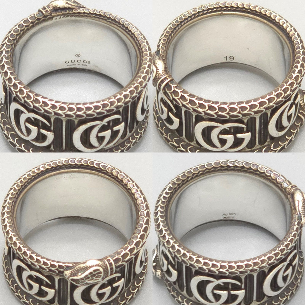 Gucci Double Snake Ring Sterling Silver Aging Finish — view 3
