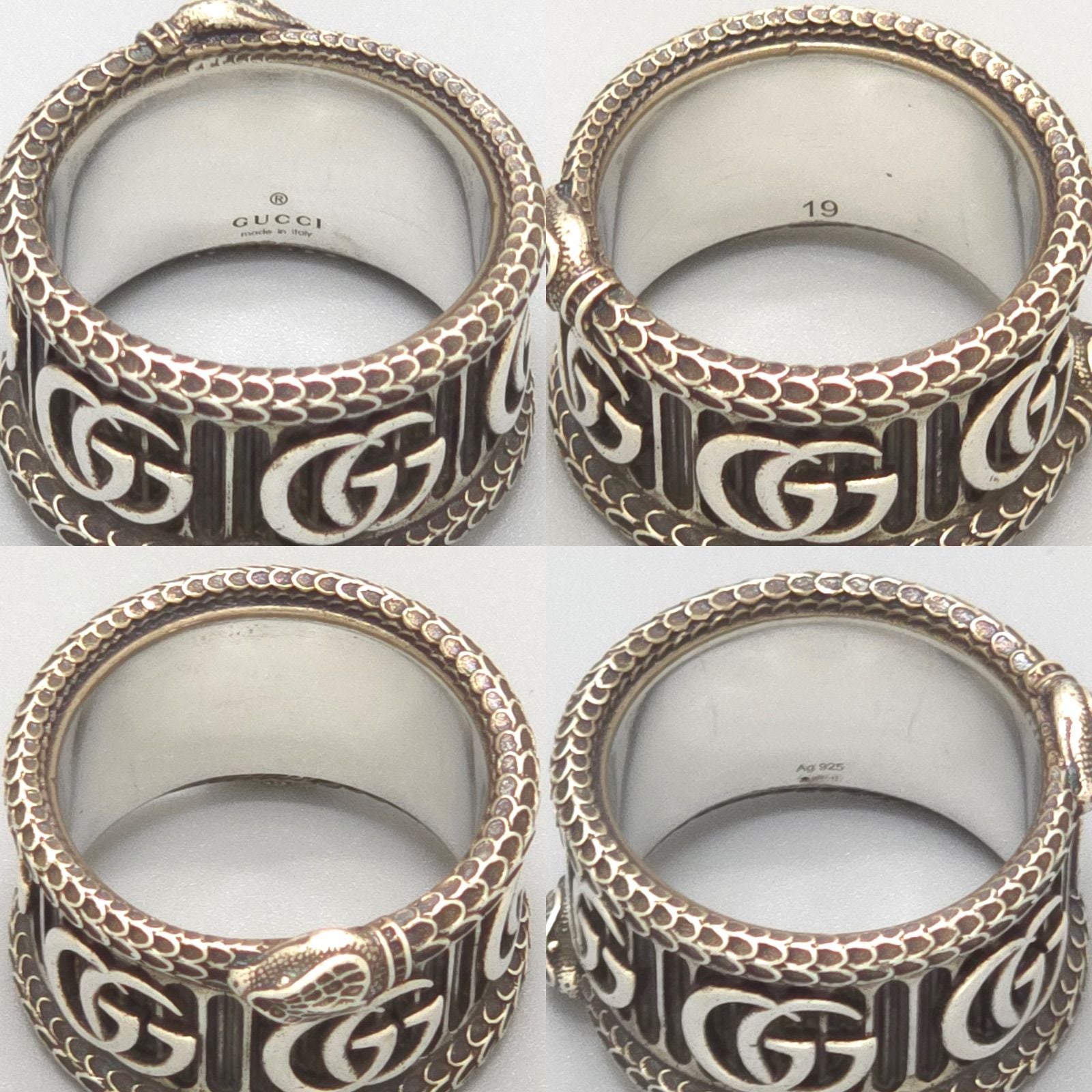 Gucci Double Snake Ring Sterling Silver Aging Finish — view 3
