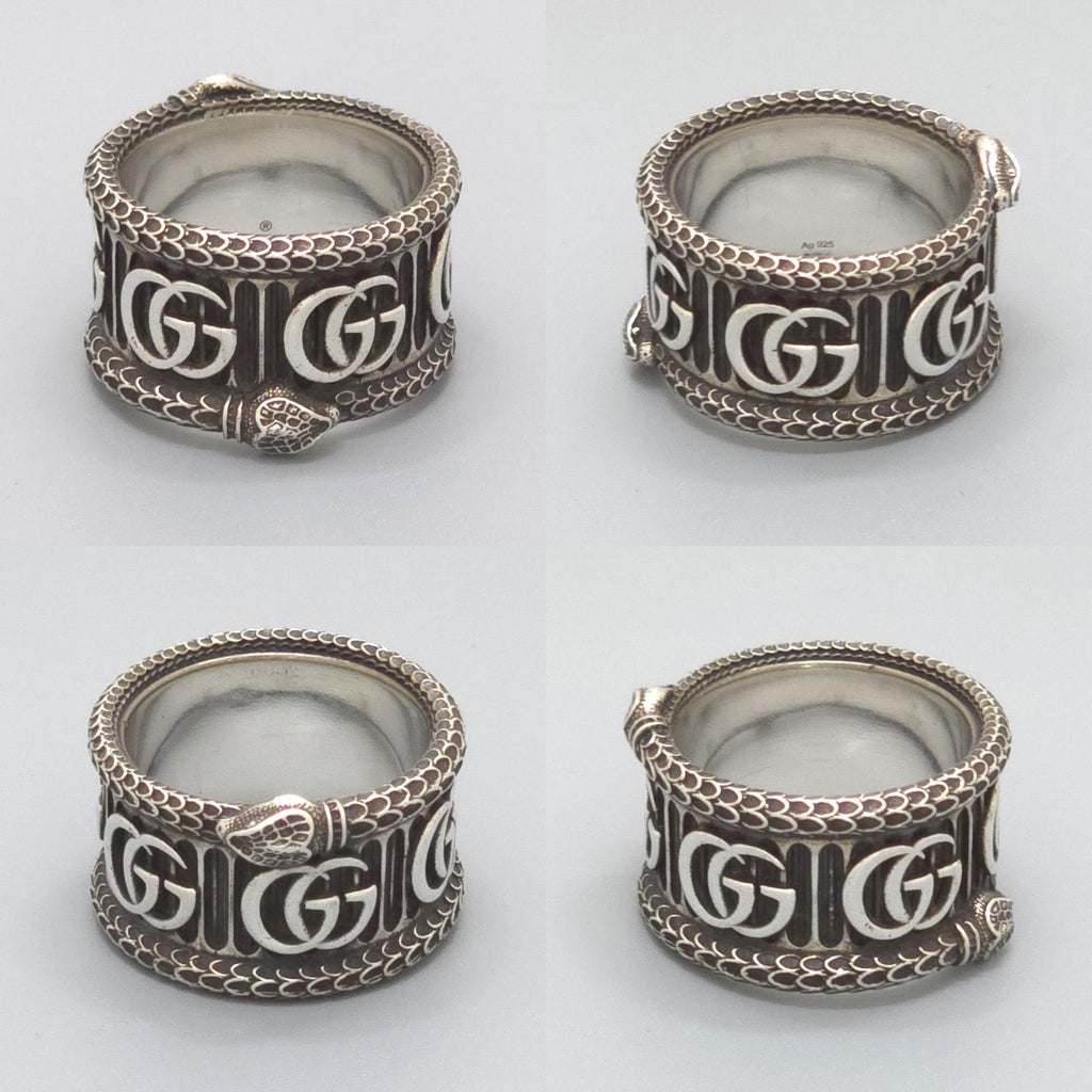 Gucci Double Snake Ring Sterling Silver Aging Finish — view 2