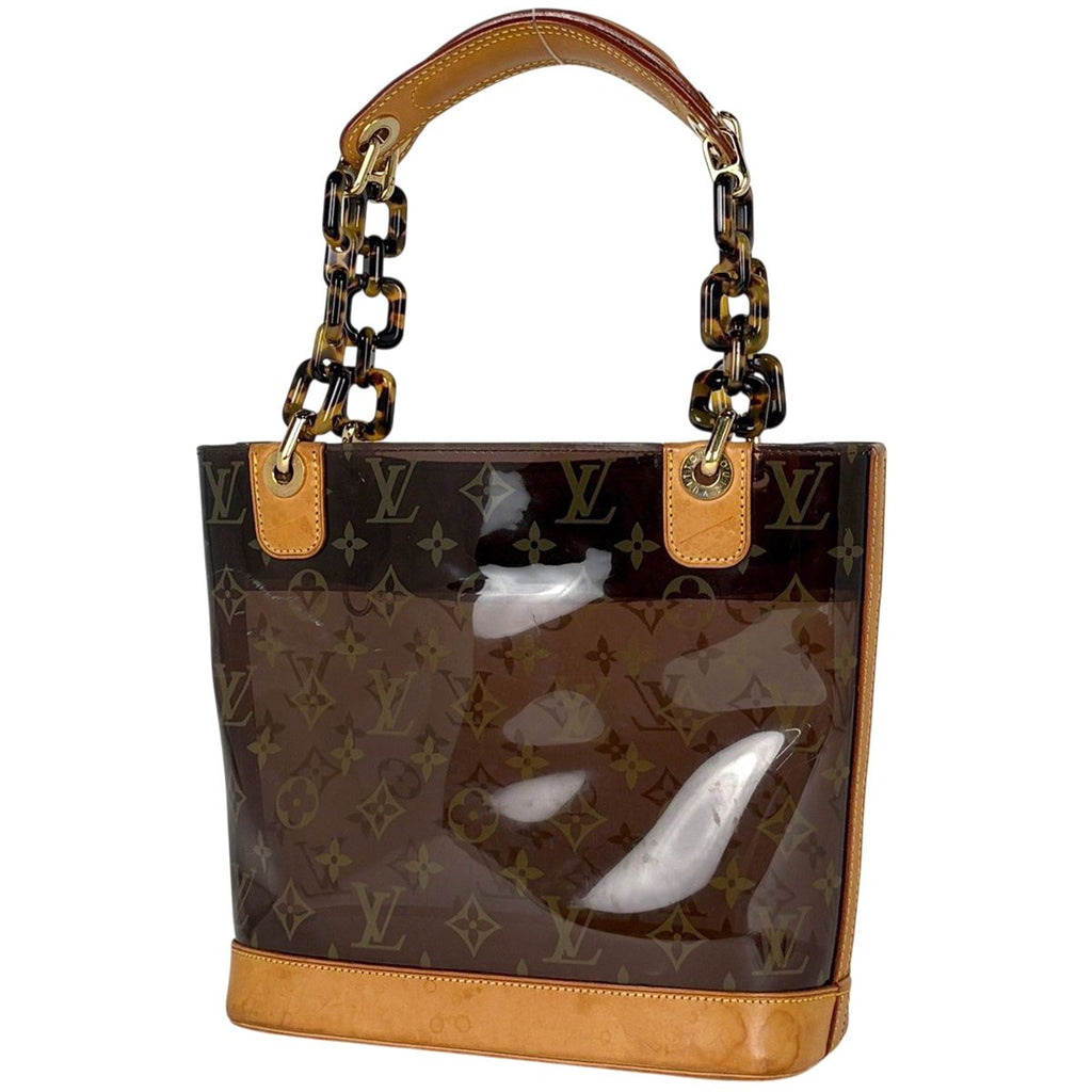 Louis Vuitton Cabas Ambre PM Tote Clear Monogram Handbag Vinyl Brown