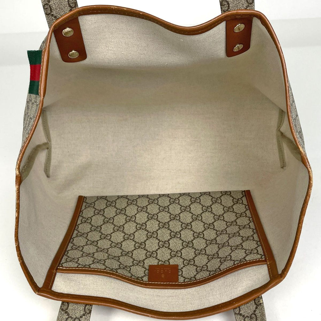 Gucci GG Pattern Tote Sherry Line Beige Brown — view 7