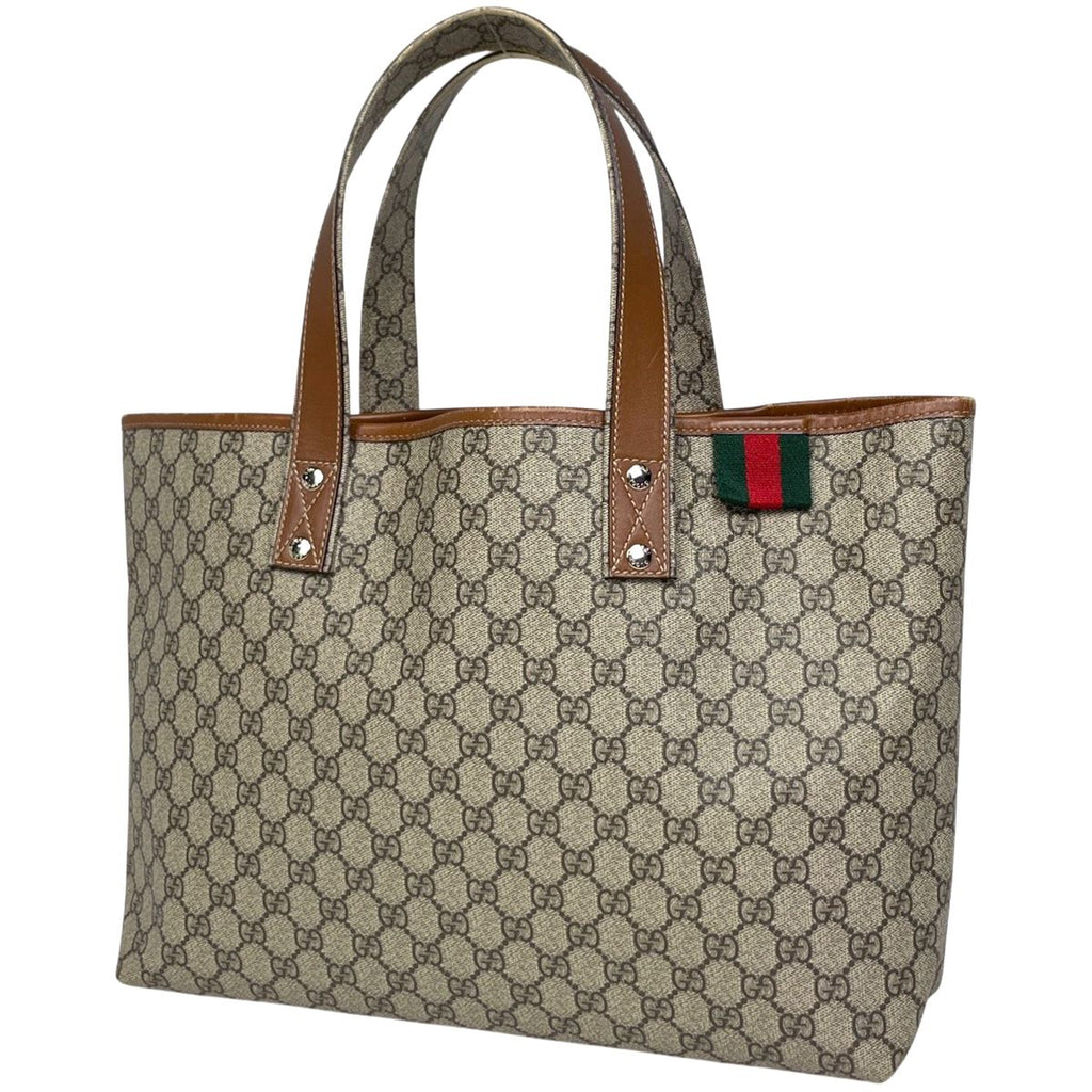 Gucci GG Pattern Tote Sherry Line Beige Brown