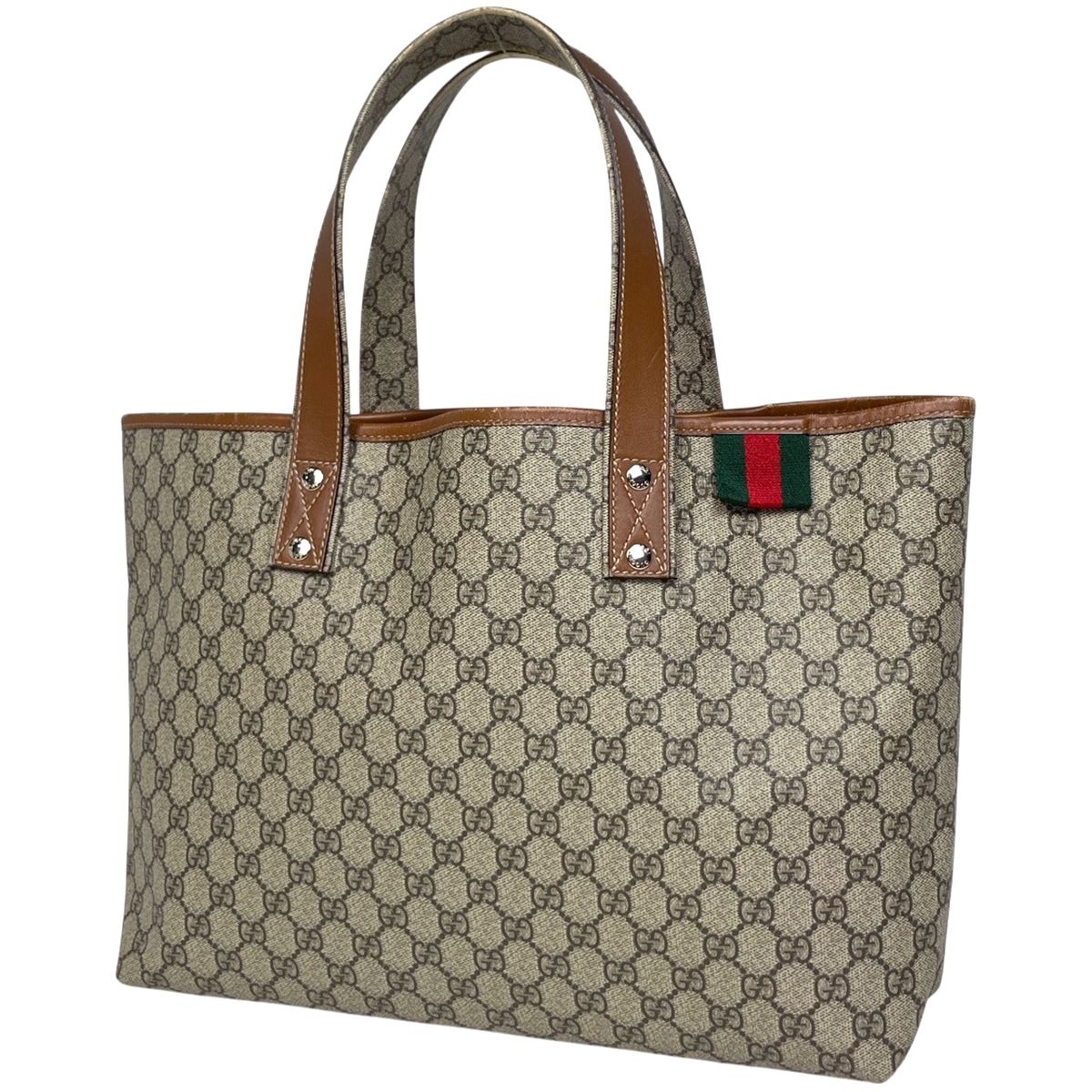 Gucci GG Pattern Tote Sherry Line Beige Brown