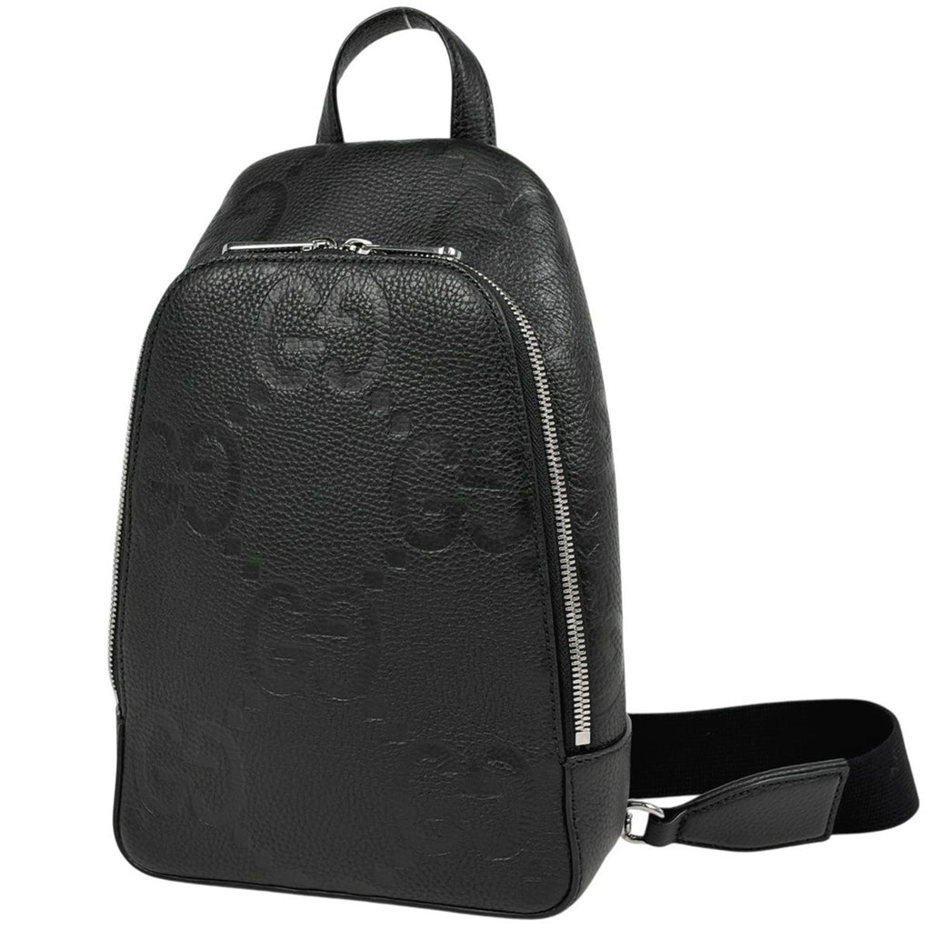 Gucci Jumbo GG Shoulder Bag Cross Leather Black