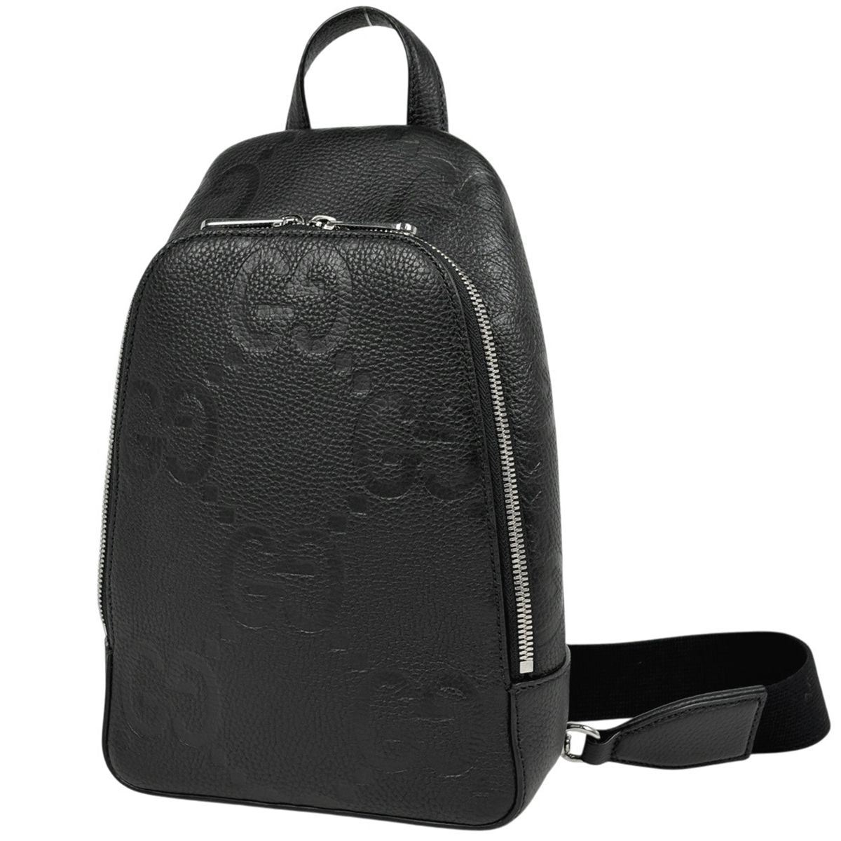 Gucci Jumbo GG Shoulder Bag Cross Leather Black