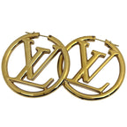 Louis Vuitton Book le Doreil Hoop e LV Circle Gold Plated Earring
