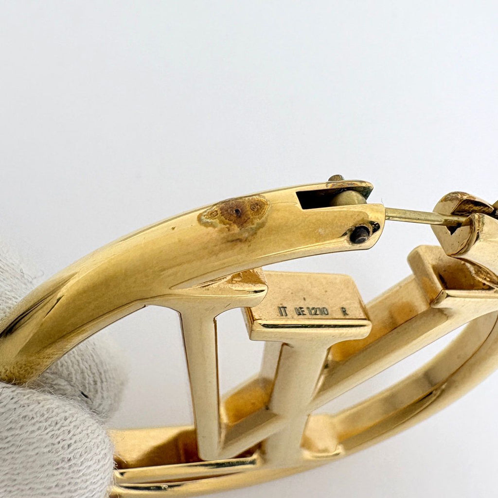 Louis Vuitton Book le Doreil Hoop e LV Circle Gold Plated Earring — view 6