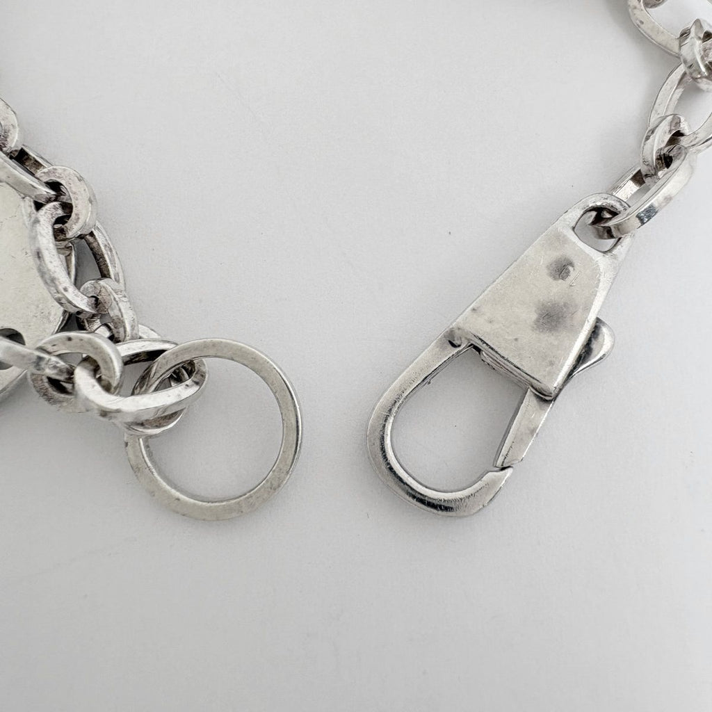 Gucci Logo Chain Bracelet Circle Plate 925 Sterling Silver — view 3
