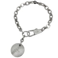 Gucci Logo Chain Bracelet Circle Plate 925 Sterling Silver