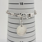 Gucci Logo Chain Bracelet Circle Plate 925 Sterling Silver — view 5