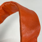 Saint Laurent Logo Shoulder Bag Mom Nia Leather Orange — view 8