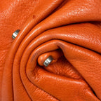 Saint Laurent Logo Shoulder Bag Mom Nia Leather Orange — view 4