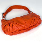 Saint Laurent Logo Shoulder Bag Mom Nia Leather Orange — view 2