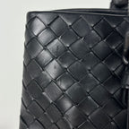 Bottega Veneta Intrecciato Small Rome Bag 2-Way Handbag Leather Black — view 4