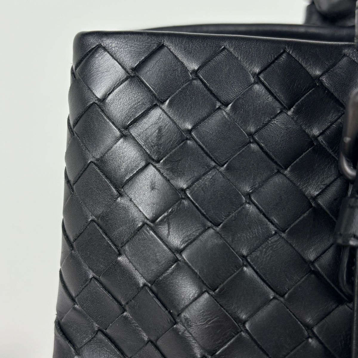 Bottega Veneta Intrecciato Small Rome Bag 2-Way Handbag Leather Black — view 4