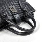 Bottega Veneta Intrecciato Small Rome Bag 2-Way Handbag Leather Black — view 5