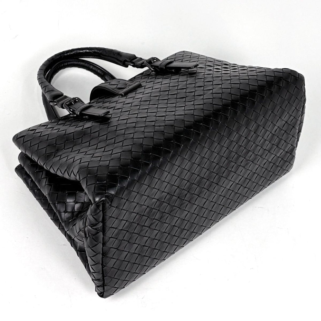 Bottega Veneta Intrecciato Small Rome Bag 2-Way Handbag Leather Black — view 2