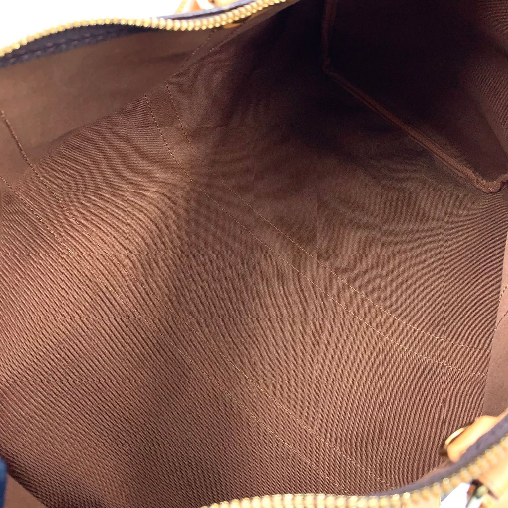 Louis Vuitton Keepall 45 Monogram Leather Brown Boston Bag Gold — view 3
