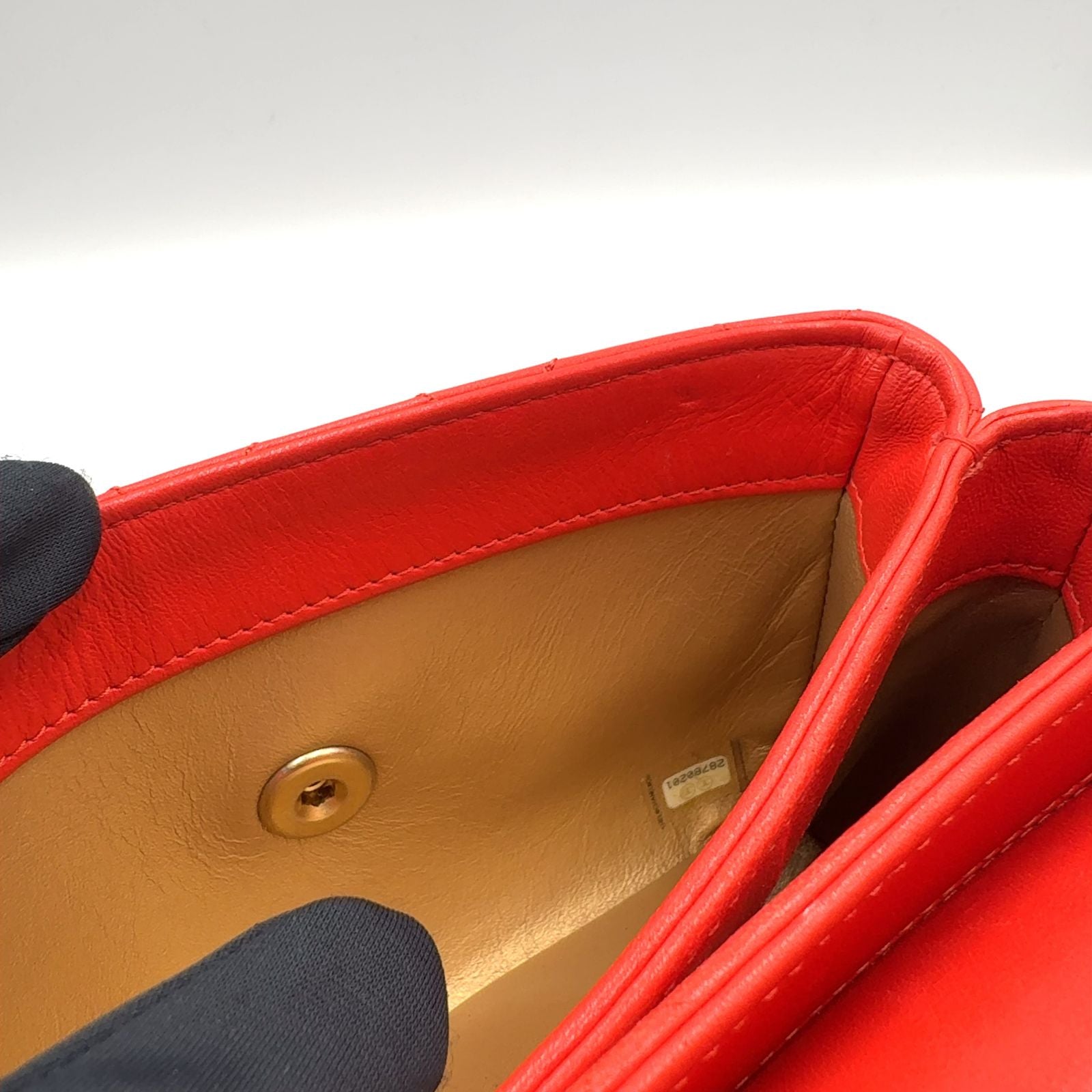 Chanel CC Lambskin Orange Shoulder Bag Gold — view 6