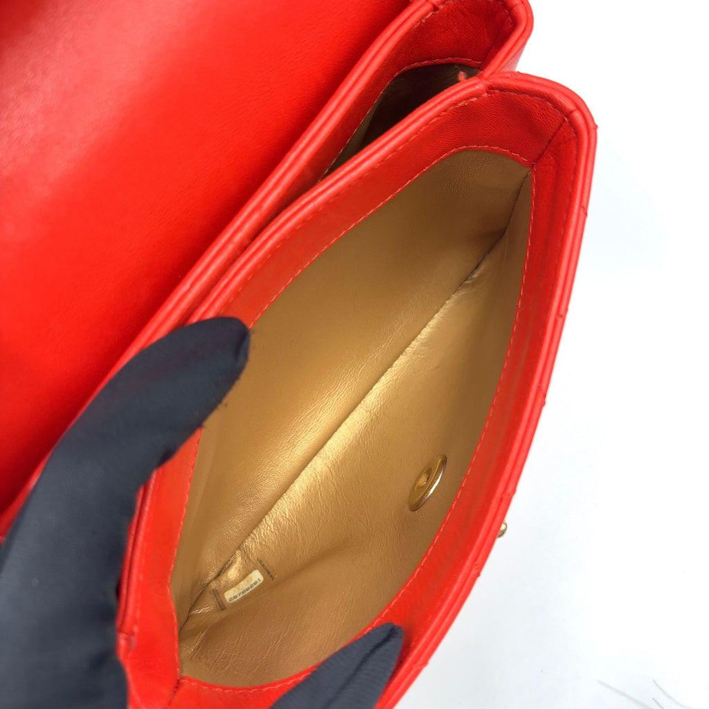 Chanel CC Lambskin Orange Shoulder Bag Gold — view 5