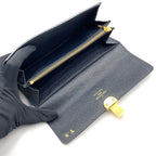 Louis Vuitton Portefeuille Sarah Cuir Utah Initials Leather Navy Wallet Gold — view 3
