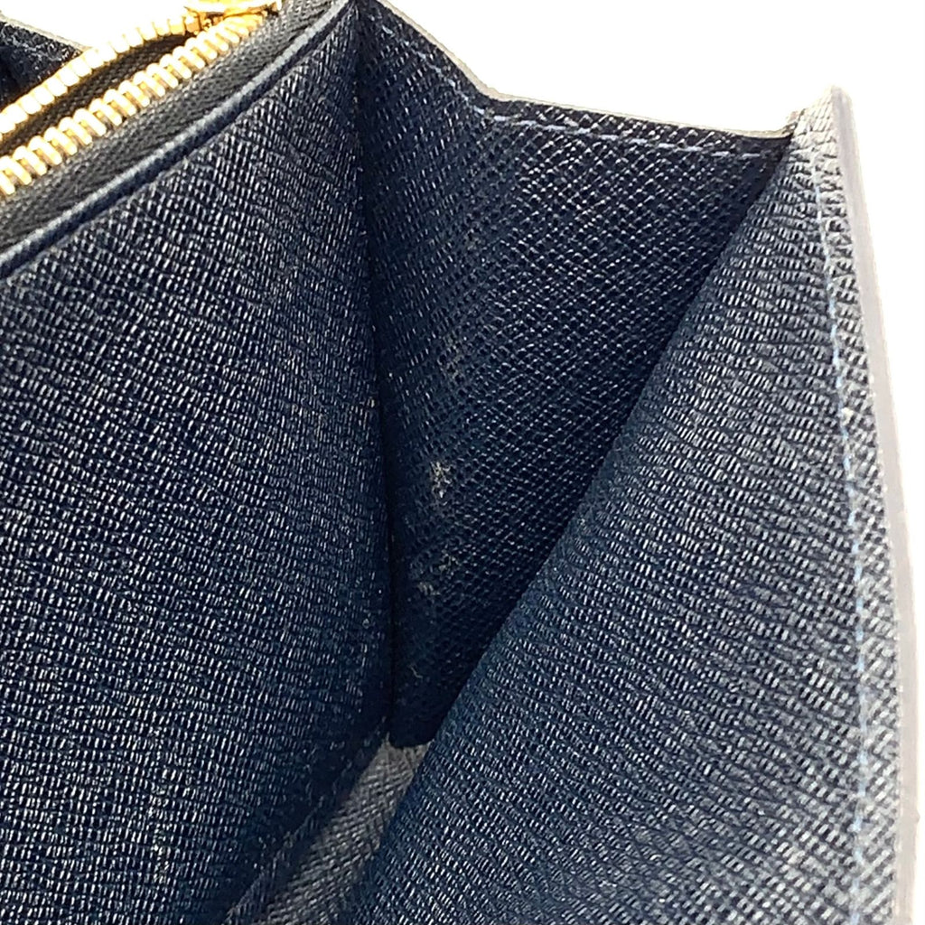 Louis Vuitton Portefeuille Sarah Cuir Utah Initials Leather Navy Wallet Gold — view 7