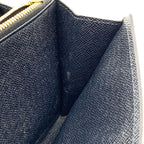Louis Vuitton Portefeuille Sarah Cuir Utah Initials Leather Navy Wallet Gold — view 7