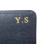 Louis Vuitton Portefeuille Sarah Cuir Utah Initials Leather Navy Wallet Gold — view 5