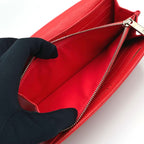 Louis Vuitton Portefeuille Iris Mahina Corail Leather Red Bifold Wallet Silver — view 6