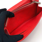 Louis Vuitton Portefeuille Iris Mahina Corail Leather Red Bifold Wallet Silver — view 7