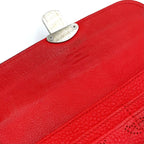 Louis Vuitton Portefeuille Iris Mahina Corail Leather Red Bifold Wallet Silver — view 9