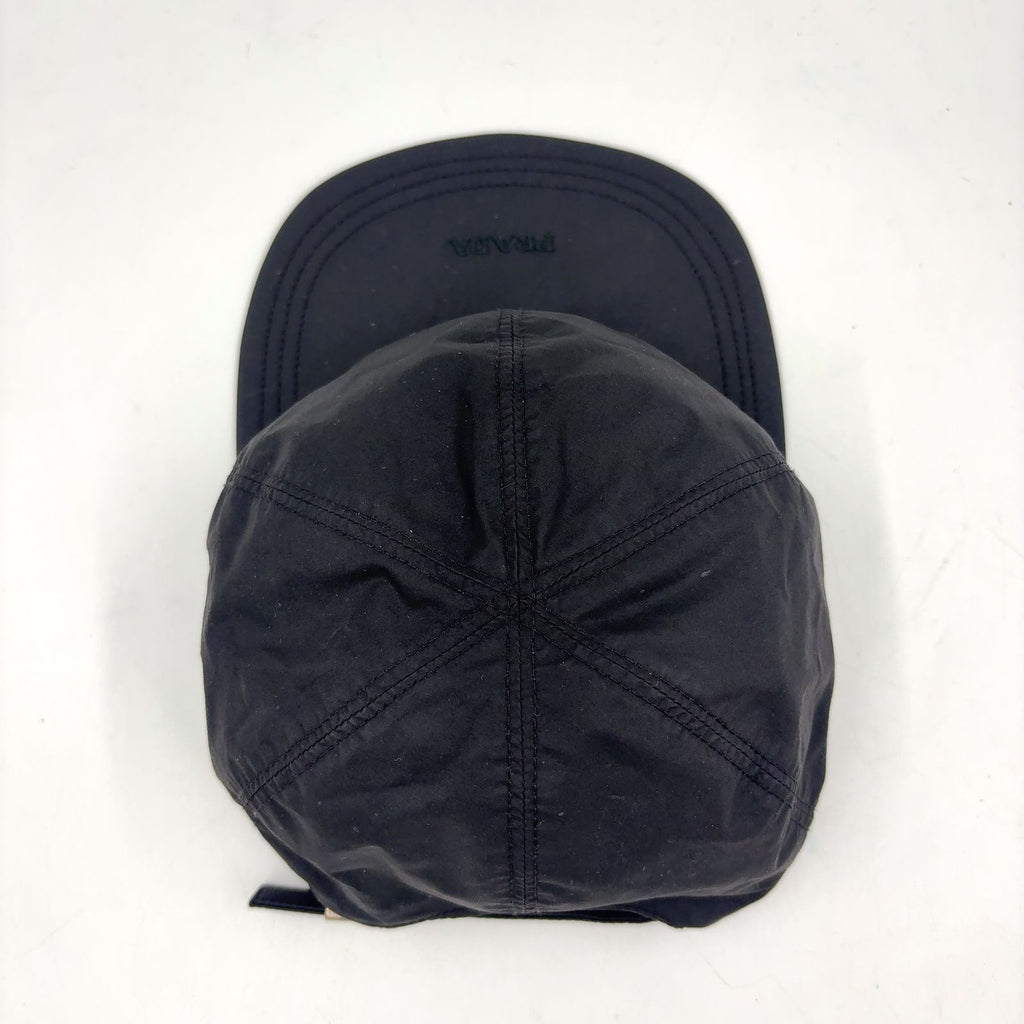 Prada Logo Embroidery Nylon Black Hat Silver — view 3