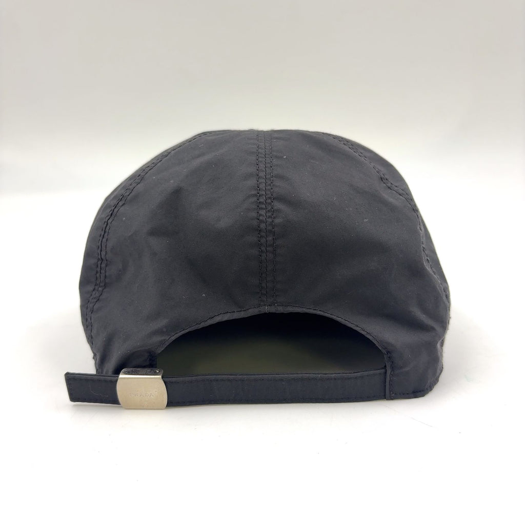 Prada Logo Embroidery Nylon Black Hat Silver — view 4