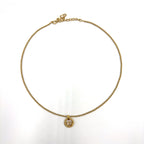 Dior CD Logo Round Gold Plated Necklace — view 3