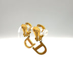 Dior CD Logo Swing Gold Plated Earrings — view 4