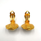 Chanel Round Logo Faux Pearl Gold White Earrings — view 7