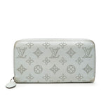 Louis Vuitton Monogram Mahina Zippy Wallet Light Blue Leather