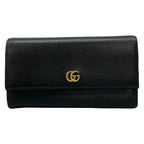 Gucci Wallet Double Continental GG Marmont Black Leather