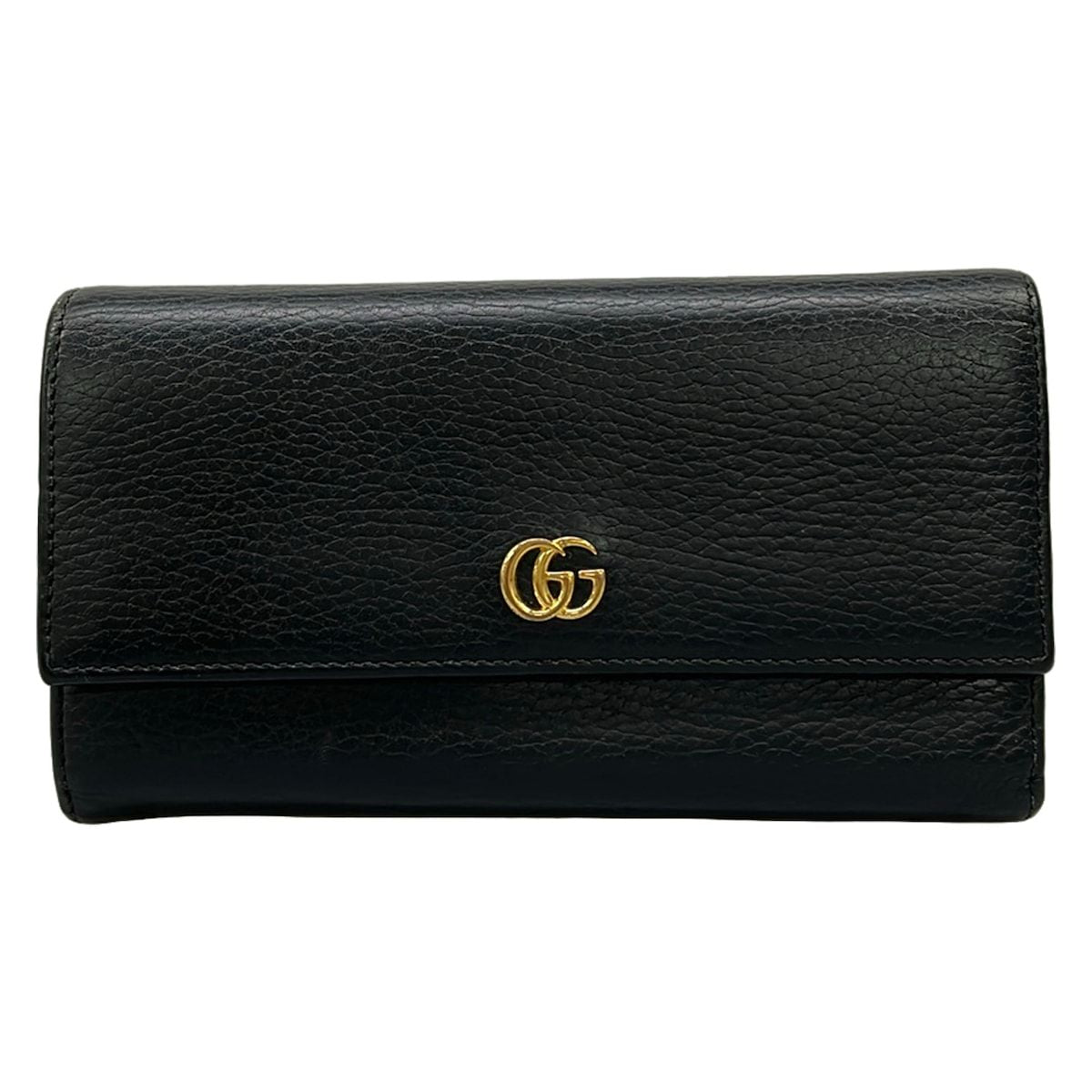 Gucci Wallet Double Continental GG Marmont Black Leather